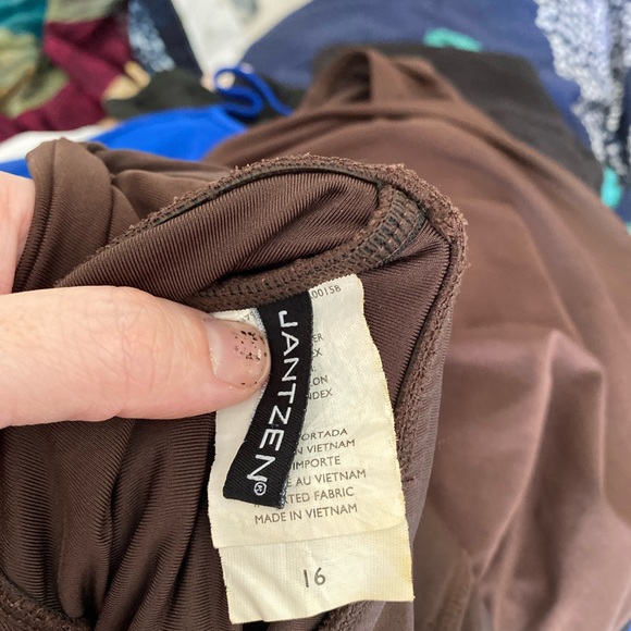 Vintage-style chocolate Jantzen swimsuit size 16 - Picture 4 of 4